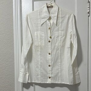 Vintage Gucci White Long Sleeve Button Down Shirt